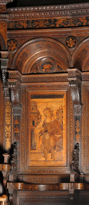 De Rocchi E. (1500-1516), Madonna con Gesù Bambino e Papa Sisto IV