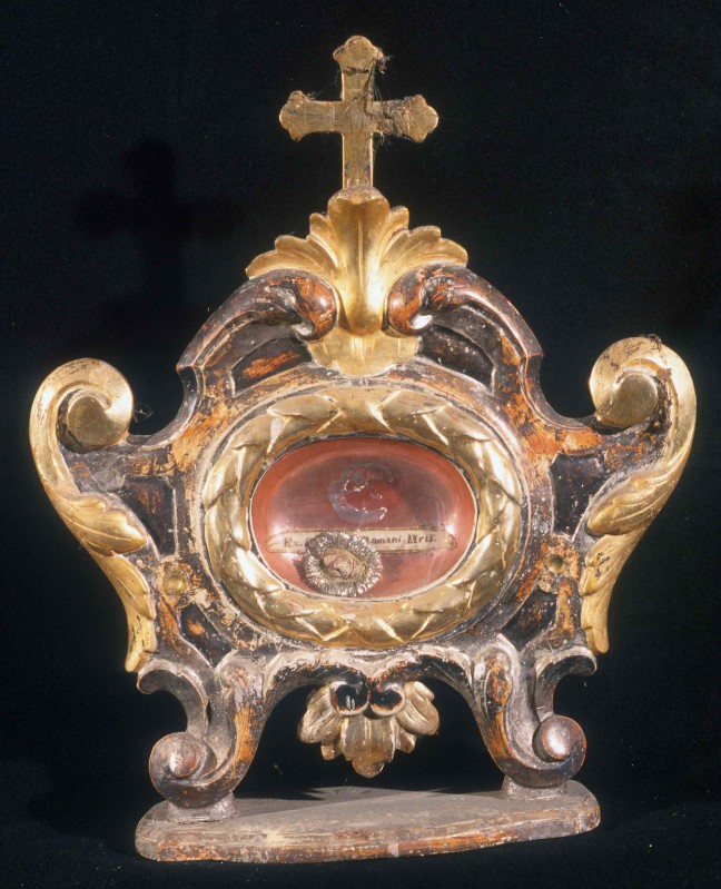 Bottega lombarda sec. XVIII, Reliquiario a urna di San Romano