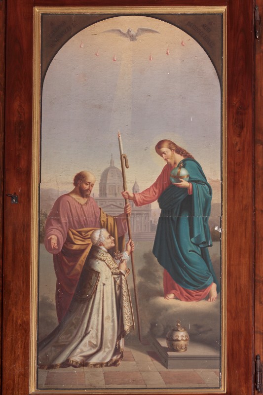 Sibella A. (1878), Gesù Cristo con San Pietro e Papa Pio IX