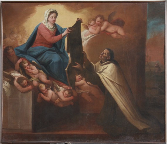 Cifrondi A. sec. XVIII, Madonna consegna lo scapolare a San Simone Stock