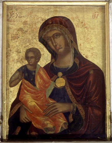Ambito veneto-cretese sec. XVI, Madonna con Gesù Bambino