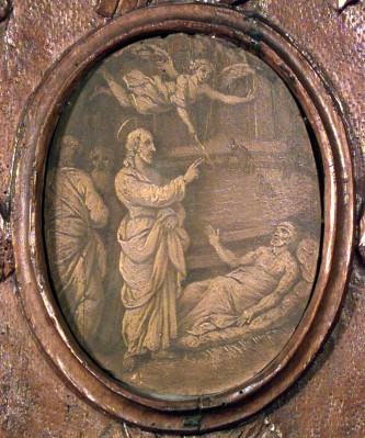 Bottega dei Sanz sec. XVIII, Gesù guarisce i paralitico