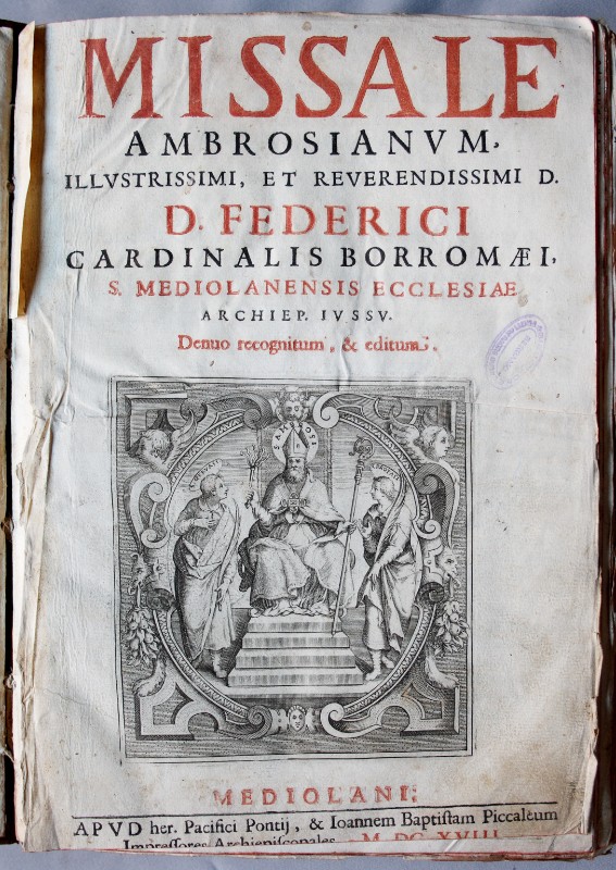 Ambito lombardo (1618), Frontespizio di messale ambrosiano