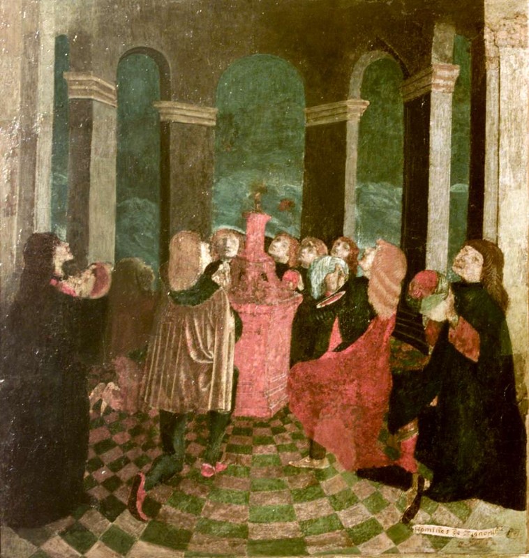 Ambito bergamasco sec. XV-XVI, Famiglia Zignoni in adorazione