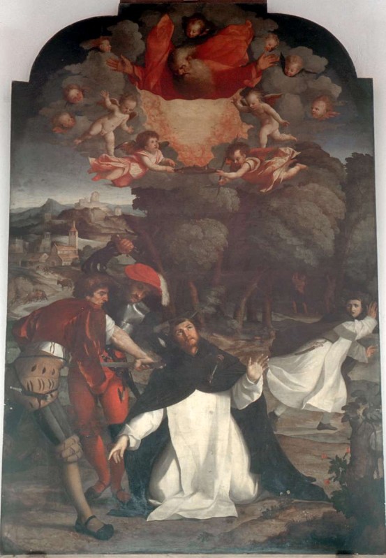 Palma il Vecchio sec. XVI, Martirio di S. Pietro da Verona