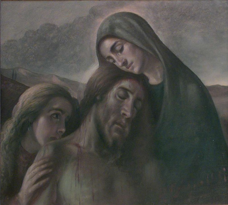 Ambito bergamasco sec. XX, Pietà ad olio su tela