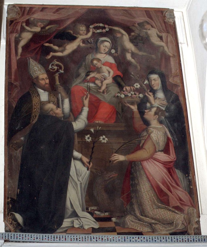 Ronzelli P. sec. XVII, Madonna del rosario in trono e Santi