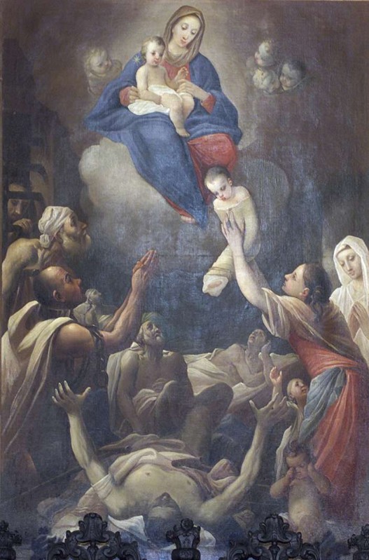 Cifrondi A. sec. XVIII, Madonna in gloria invocata dai sofferenti