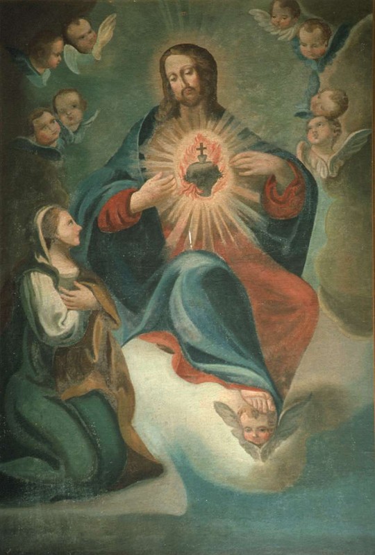Ambito lombardo sec. XX, Sacro Cuore di Gesù ad olio su tela