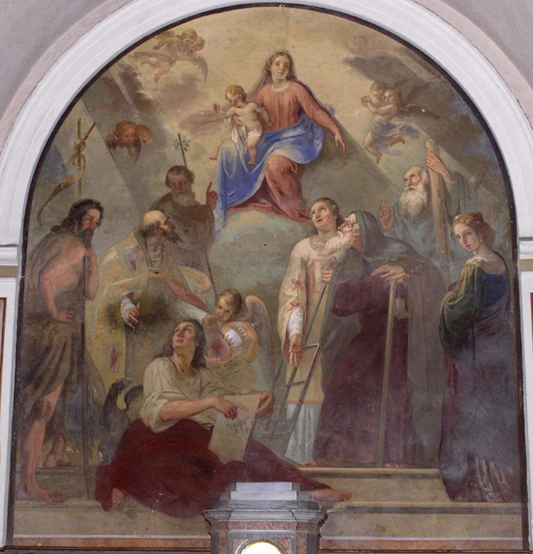 Scuri E. sec. XIX, Madonna in gloria e Santi