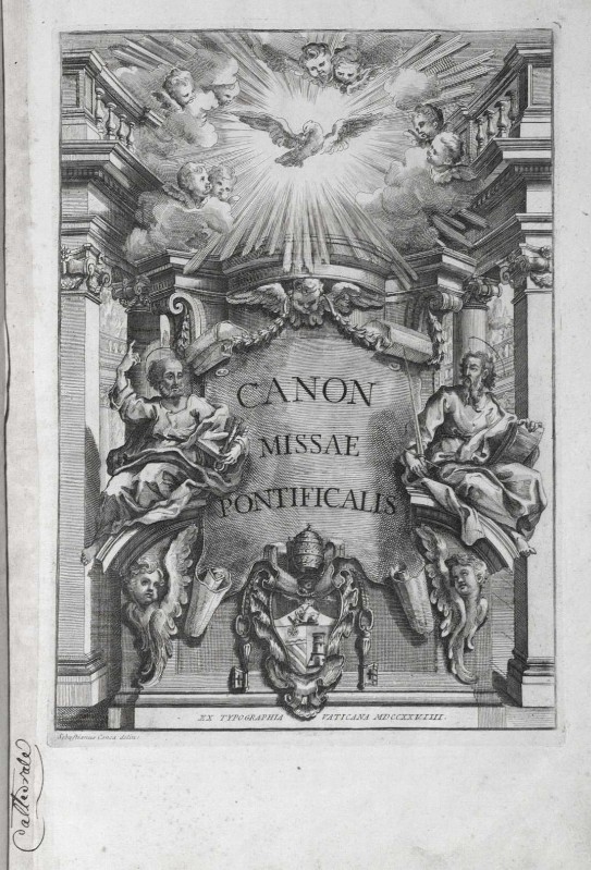Conca S. sec. XVIII, San Pietro e San Paolo e colomba dello Spirito Santo