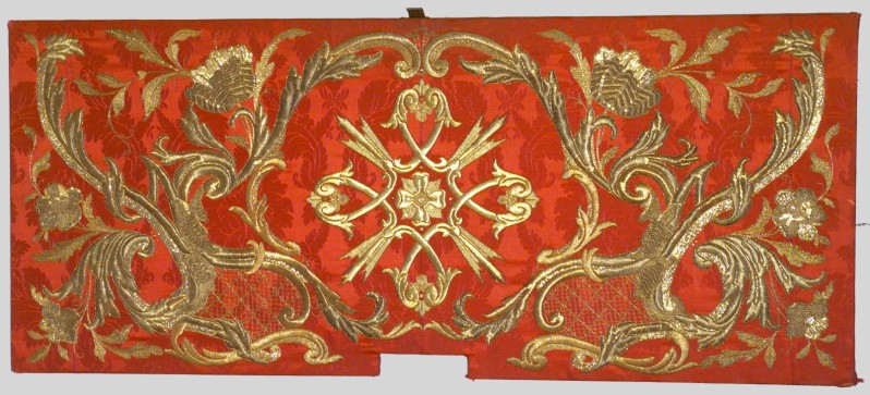 Manifattura italiana sec. XIX, Paliotto mobile rosso in damasco