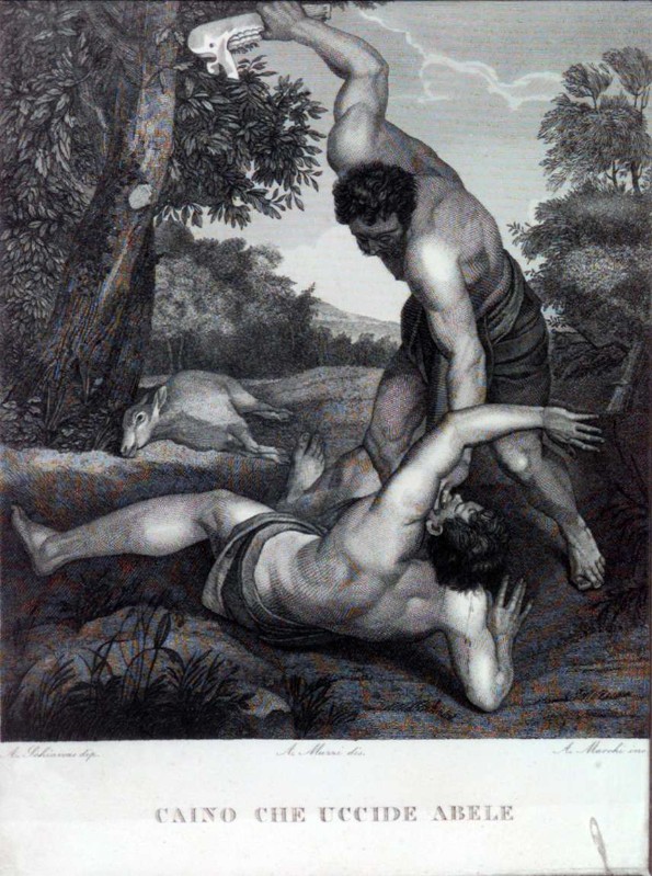 Marchi A. sec. XIX, Caino uccide Abele