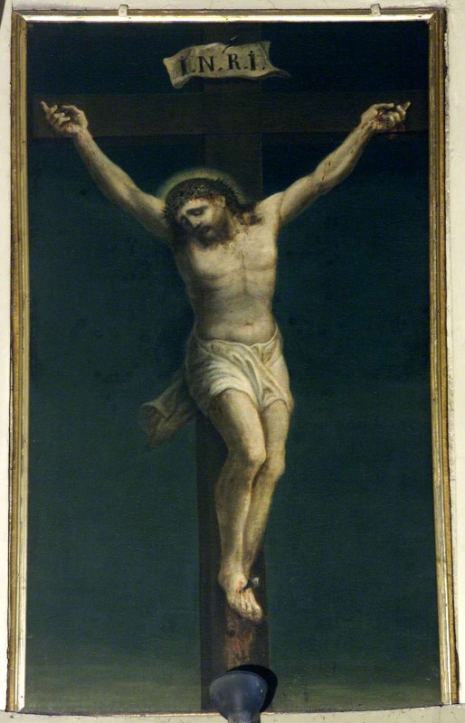 Ambito bergamasco sec. XIX, Gesù Cristo crocifisso ad olio su tela