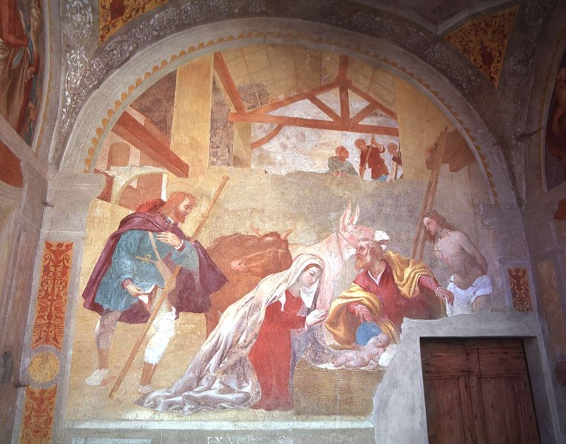 Lotto L. (1525), Natività con i Santi Rocco e Sebastiano