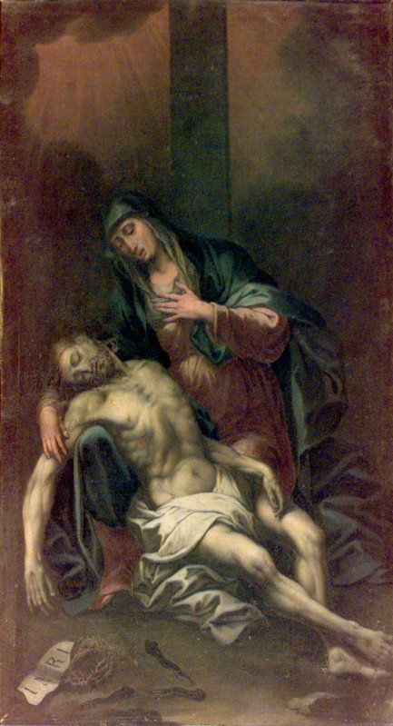Ambito bergamasco sec. XVIII, Pietà ad olio su tela