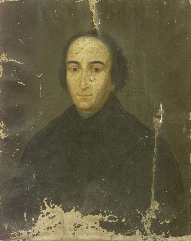 Ambito lombardo sec. XIX, Ritratto di parroco ad olio su tela