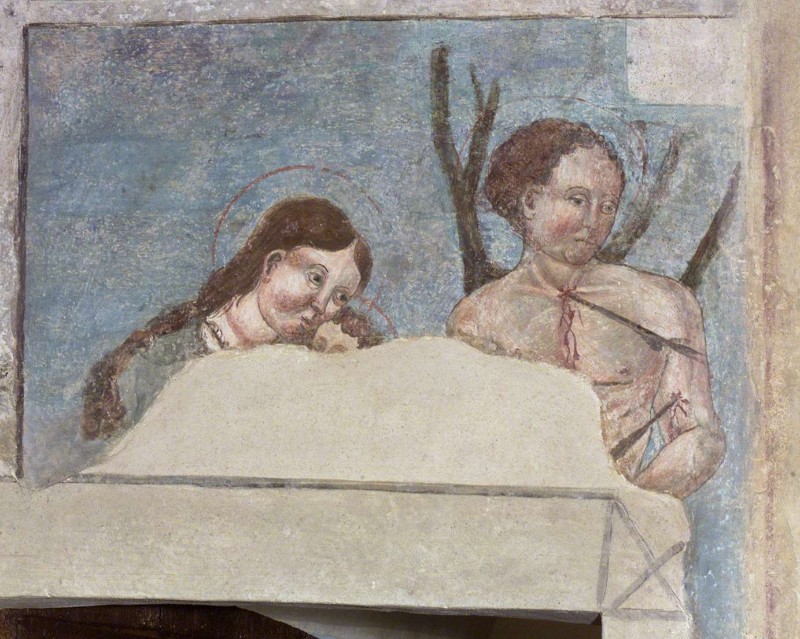 Ambito bergamasco sec. XVI, Madonna e San Sebastiano