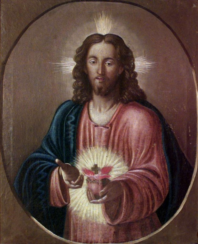 Ambito bergamasco sec. XX, Sacro Cuore di Gesù ad olio su tela