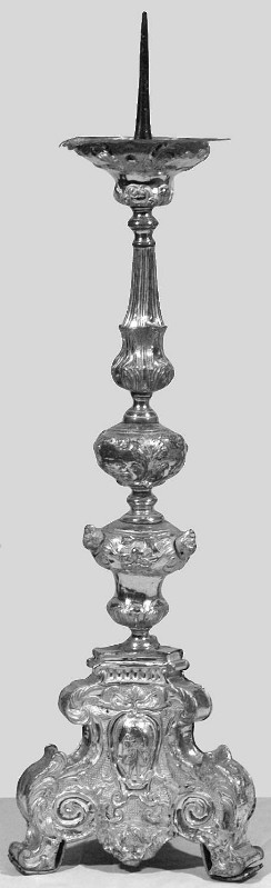 Ambito lombardo-veneto sec. XVII-XVIII, Candeliere da altare con santi 6/6