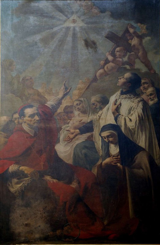 Capella F. (1766), Gloria della Croce con S. Carlo e S. Teresa e S. Luigi