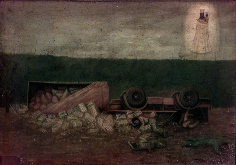 Ambito bergamasco sec. XX, Ex voto dipinto ad olio su tela