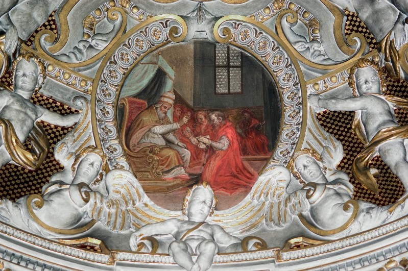 Ambito bresciano sec. XVII, San Girolamo riceve l'incarico da papa Damaso I
