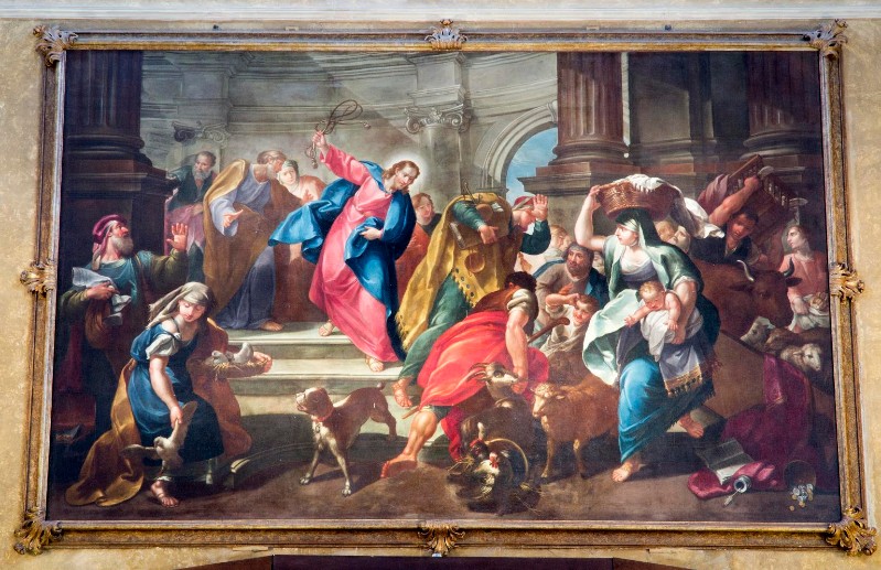 Copia da Pittoni G.B. sec. XVIII, Gesù Cristo caccia i mercanti dal tempio
