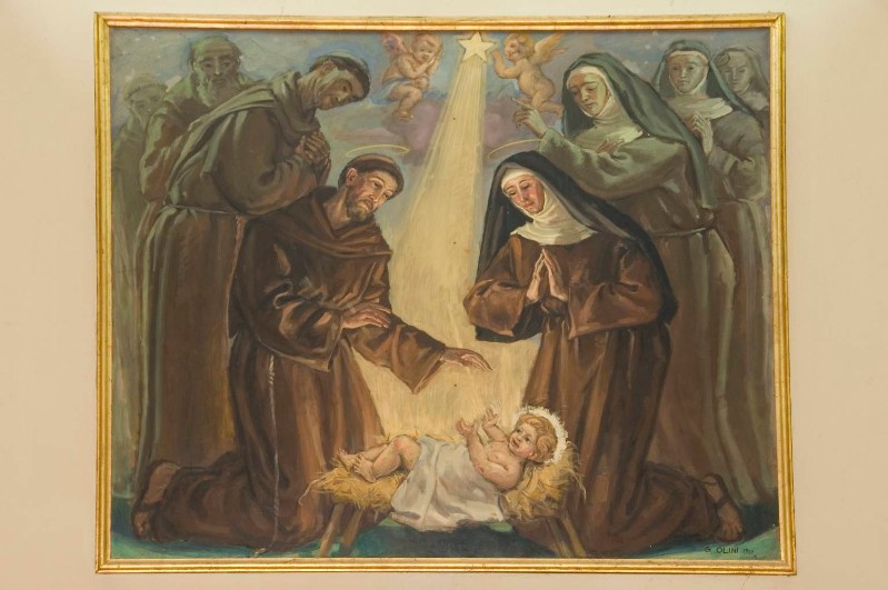 Olini G. (1961), Gesù Bambino con San Francesco d'Assisi e Santa Chiara