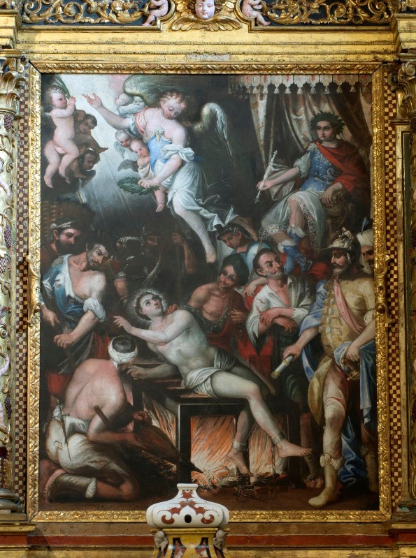 Ambito lombardo sec. XVII, Martirio di San Lorenzo