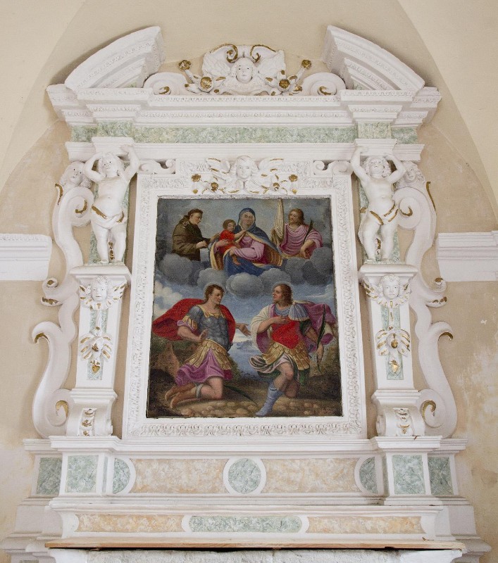 Ambito lombardo sec. XVII, Ancona dell'altare dei Santi Gervasio e Protasio
