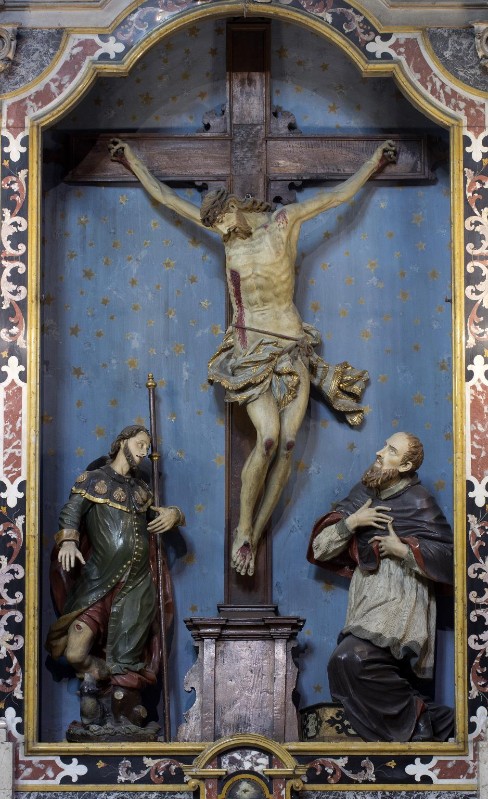 Bottega di Fantoni A. sec. XVIII, Gesù Cristo con San Rocco e San Francesco