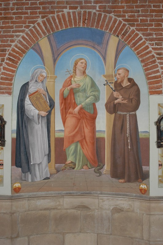 Secchi C. (1935), Santa Giustina con Santa Chiara e San Francesco d'Assisi