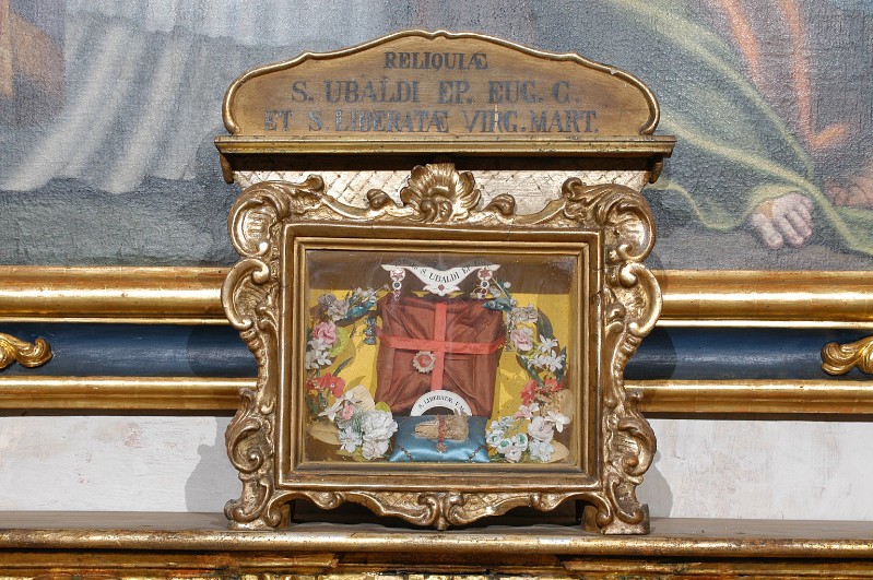 Ambito lodigiano sec. XIX, Reliquiario a urna di Sant'Ubaldo