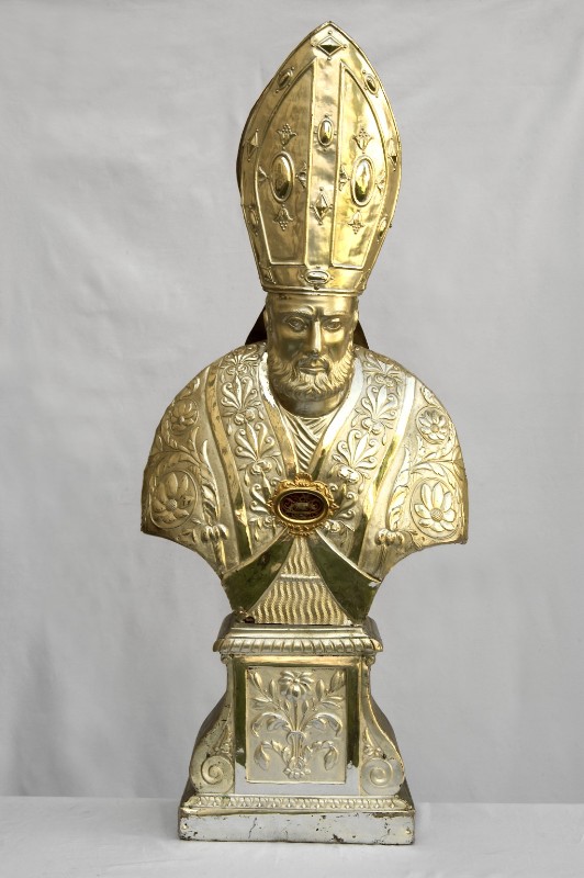 Ambito lombardo sec. XIX, Reliquiario a busto di San Fausto