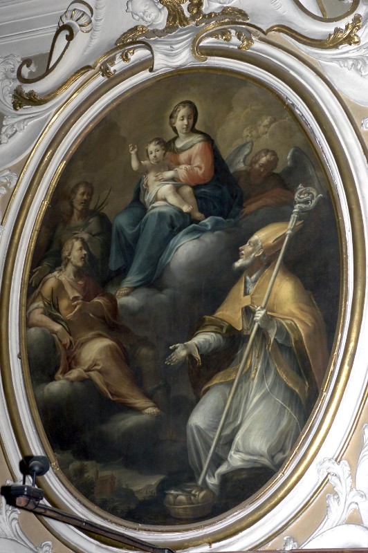Crastona G. sec. XVIII, Madonna col Bambino tra i SS. Gervasio Protasio e Siro