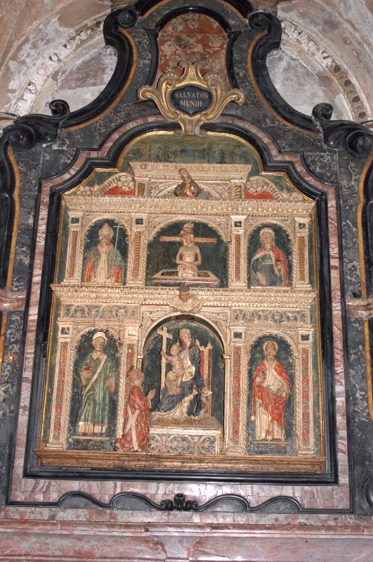 Bottega lombarda sec. XV, Madonna con Gesù Bambino e santi