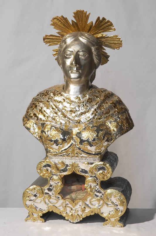 Bottega lombarda sec. XVIII, Reliquiario a busto di S. Reparata
