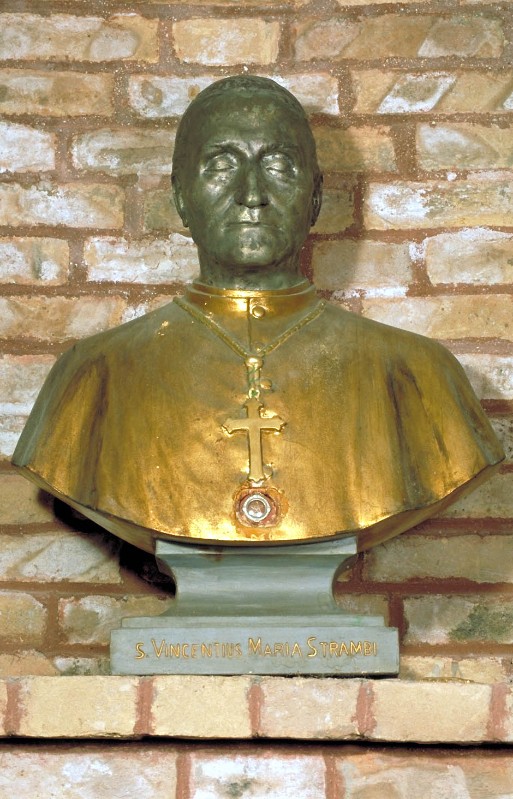 Ambito marchigiano sec. XIX, Reliquiario a busto di S. Vincenzo M. Strambi