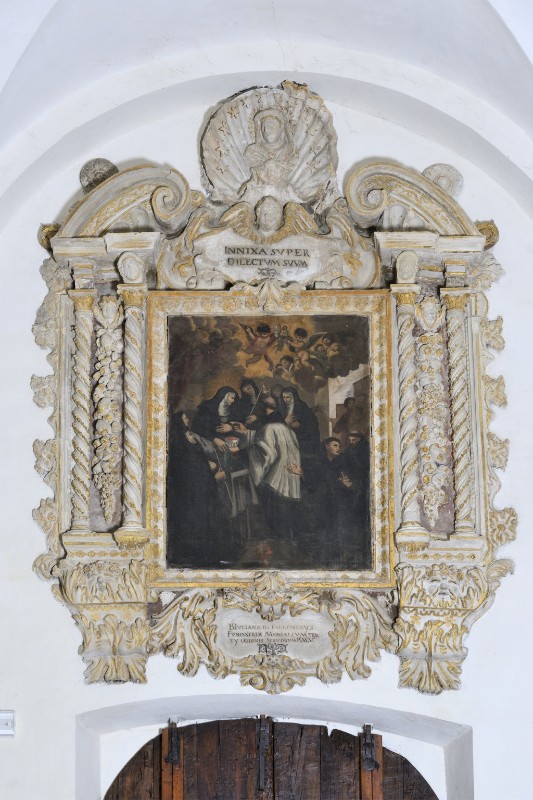 Bott. marchigiana sec. XVII, Cornice contenente dipinto Beata Giuliana