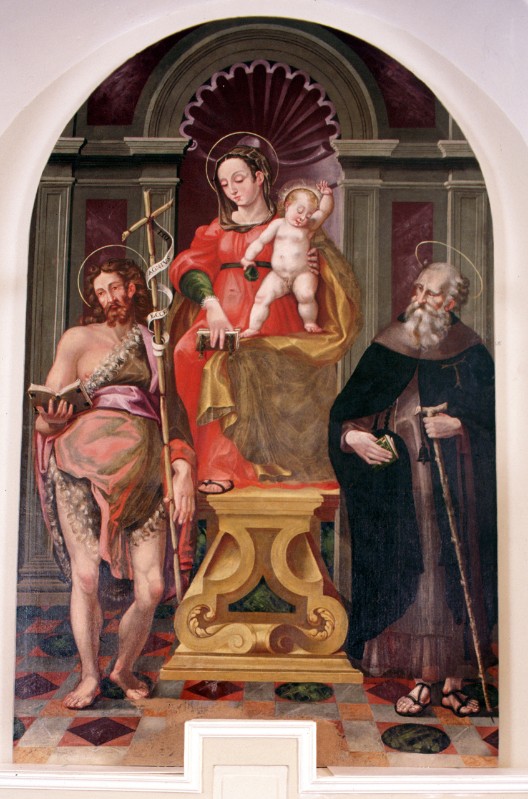 Scuola baroccesca sec. XVI, Madonna con Gesù Bambino e santi