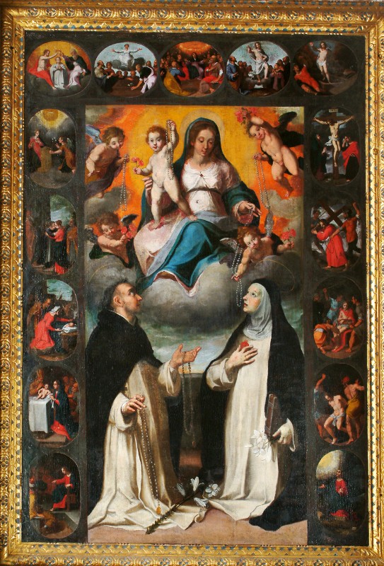 Pandolfi G.G. (1617 ca.), Madonna del rosario con i quindindici misteri