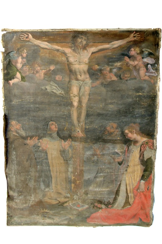 Pandolfi G. prima metà sec. XVII, Cristo crocifisso con Santi