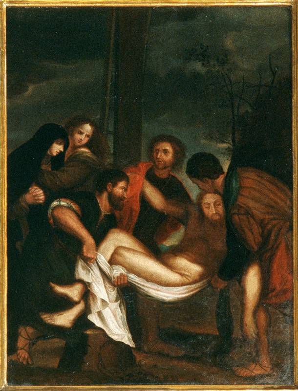 Ambito pesarese sec. XVII, Gesù deposto dalla croce