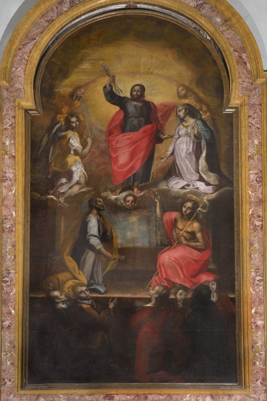 Scuola di Barocci Federico sec. XVI, Cristo giudice con la Madonna e Santi