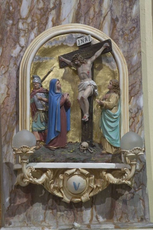 Bott. piemontese sec. XX, Gesù in croce, Maria e S. Giovanni (Via matris st. V)