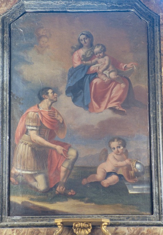 Ambito piemontese sec. XIX, Madonna con Bambino e San Vitale