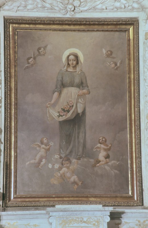 Borrione R. sec. XX, Santa Zita con rose e angeli
