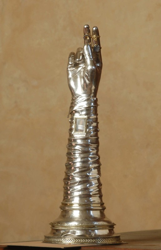 Bott. lombarda sec. XV, Reliquiario a braccio di Sant'Evasio