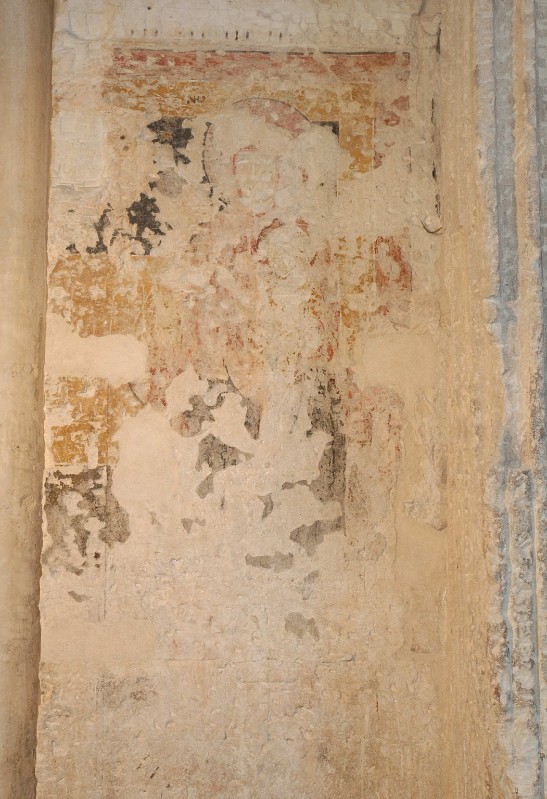 Bott. piemontese sec. XII, Dipinto murale della Madonna con Gesù Bambino